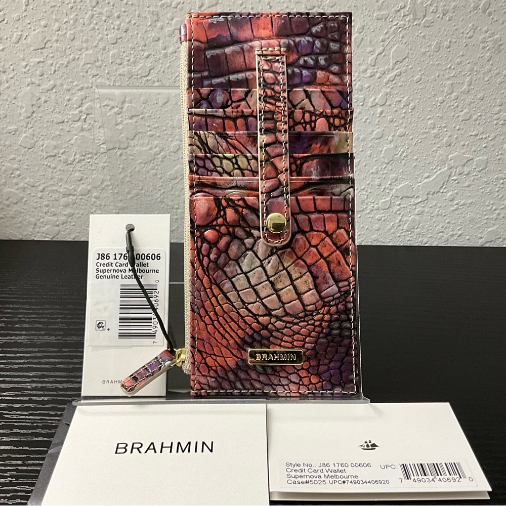 Brahmin Credit Card Wallet Tower SUPERNOVA MELBOURNE Genuine Leather NWT